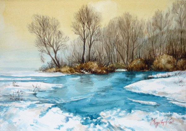 Семен Равский акварель Весна