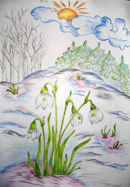 Весенний пейзаж для детей