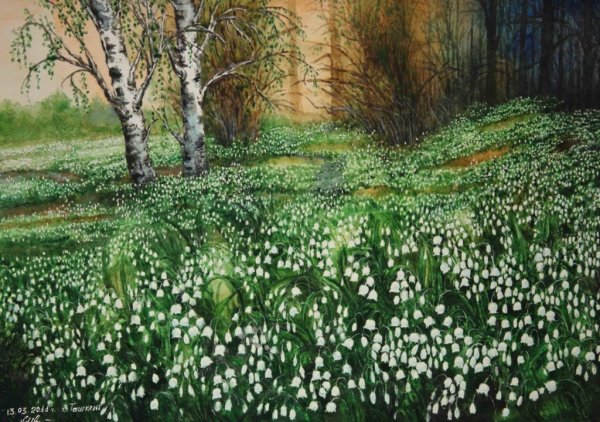 Весна проталины подснежники природа