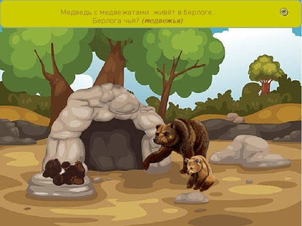 Медвежонок мультяшный в берлоге