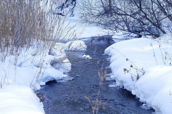 Таяние снега на реке