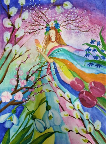 Девушка зима Весна