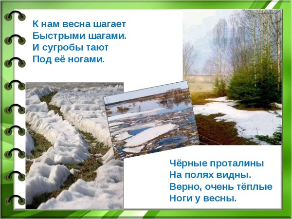 К нам Весна шагает быстрыми шагами и сугробы