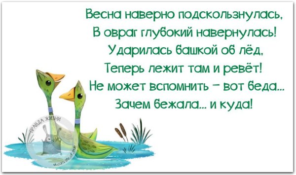 Весна наверное подскальзнудась