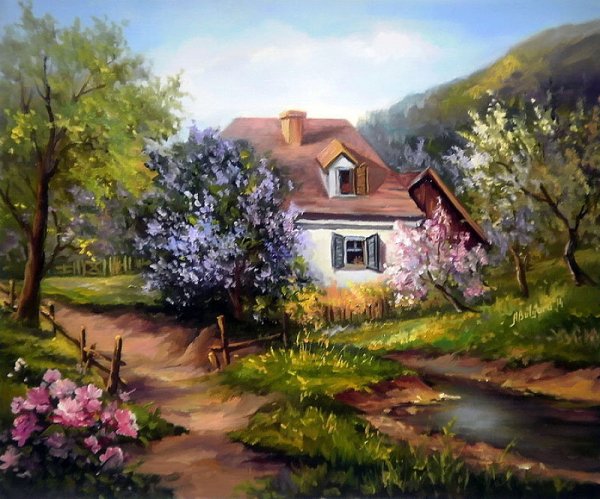 Деревня весной