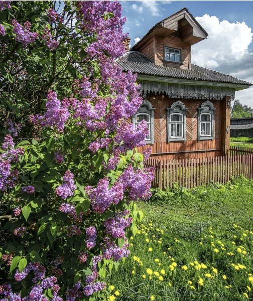 Весенний деревенский домик