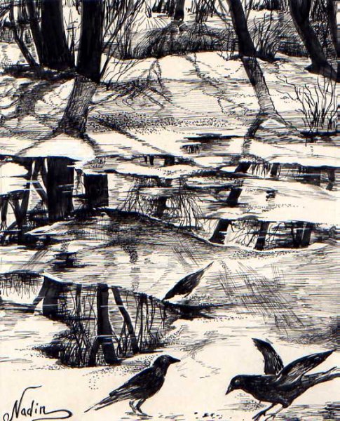 Пейзаж в графике Весна