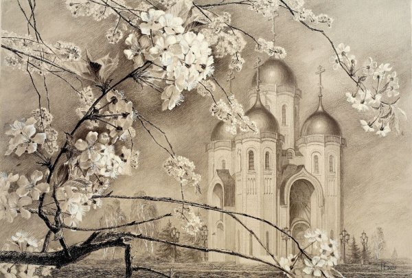 Весенний пейзаж Графика