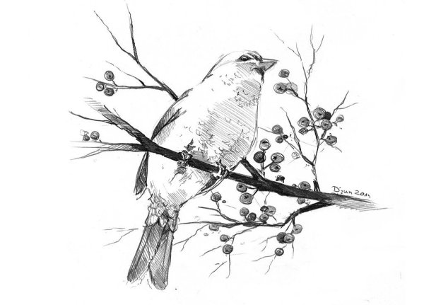 Весенний пейзаж гуашью