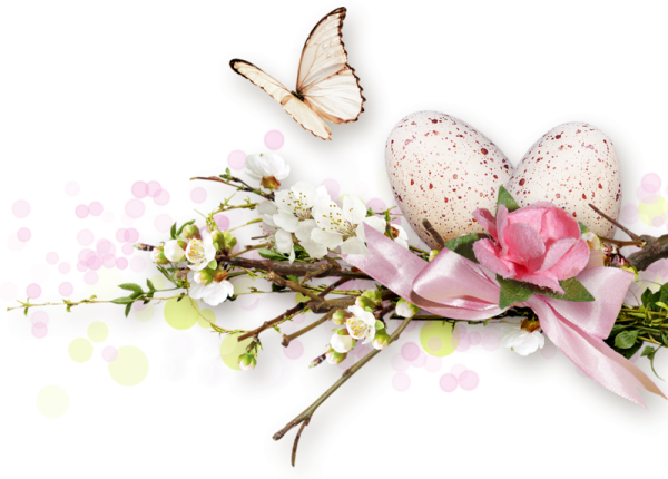 Весенние кластеры на прозрачном фоне