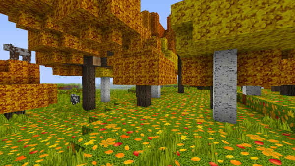 Осенний лес в МАЙНКРАФТЕ