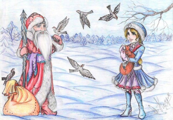 Рисунок на тему Снегурочка