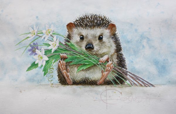 Ежик и подснежники