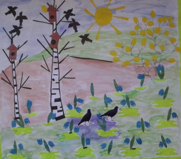 Рисунок на тему Весна карандашом