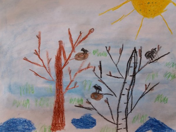 Рисование весенних птиц