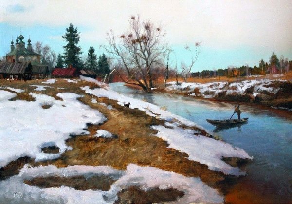 Весенние ручьи в деревне