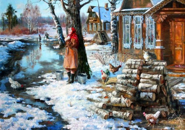Весна в деревне