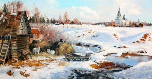 Весна в деревне