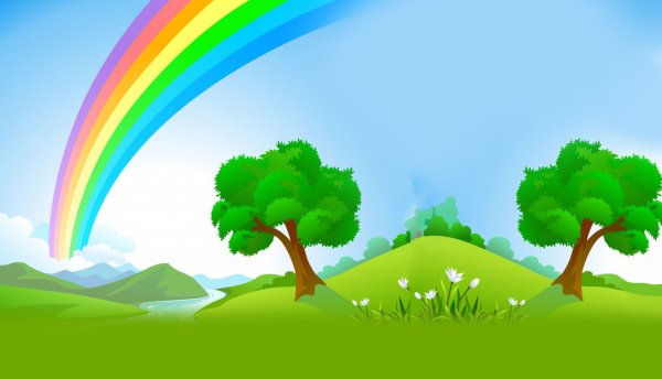 Радуга с природой для детей