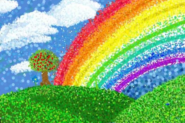 Поляна с цветами и бабочками