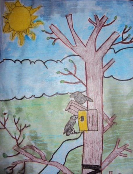 Рисование в детском саду Весна
