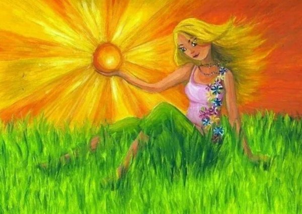 Солнечная девочка рисунок