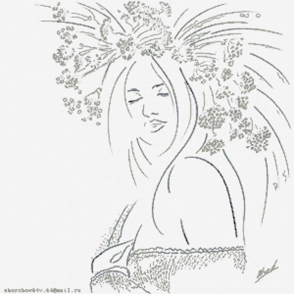 Девушка Весна рисунок карандашом