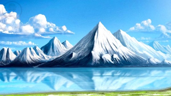 Горы и океаны Рисованные
