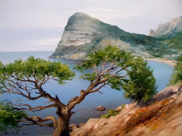 Море горы живопись