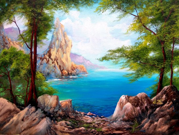 Милюков картина морская Лагуна