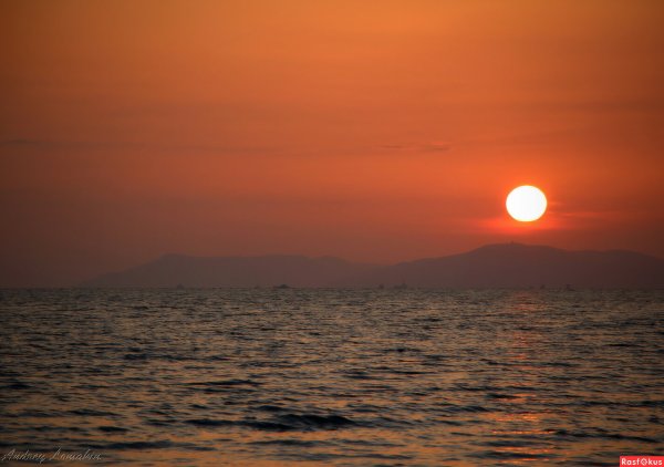 Морской пейзаж силуэт