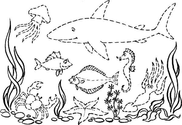 Подводное царство раскраска