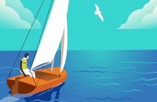 Корабль в море для детей