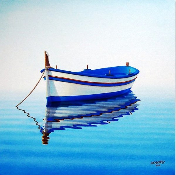 Шлюпка в море