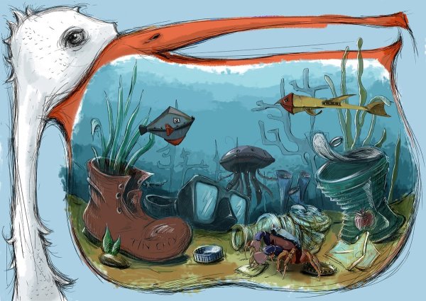 Рисунок на тему загрязнение воды