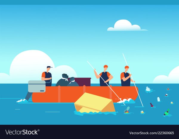 Мусор в океане вектор