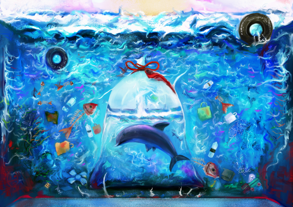 Загрязнение океана плакат