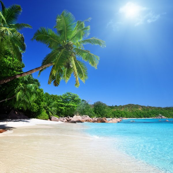 Пляж с белым песком