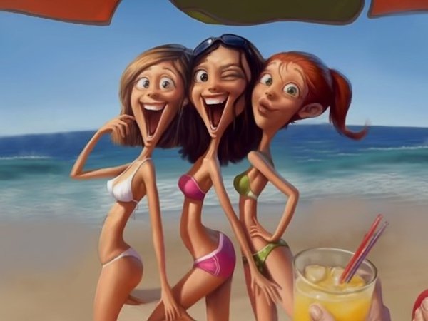 Три смешные девочки