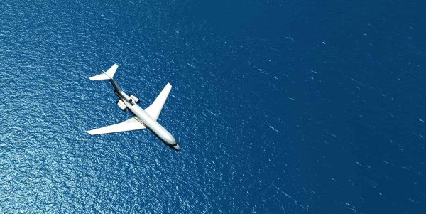 Пассажирский самолет над островами