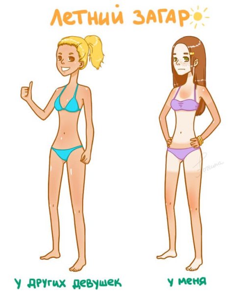 Загар приколы рисунки