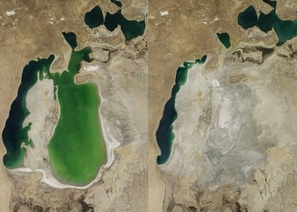 Аральское море со спутника