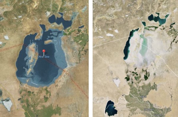 Аральское море в 1989 году