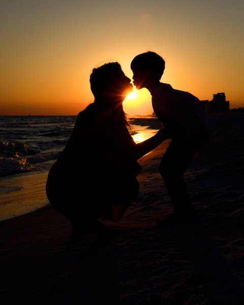 Фотосессия с сыном на закате