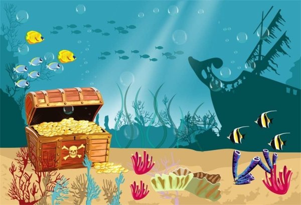 Морское дно с сокровищами