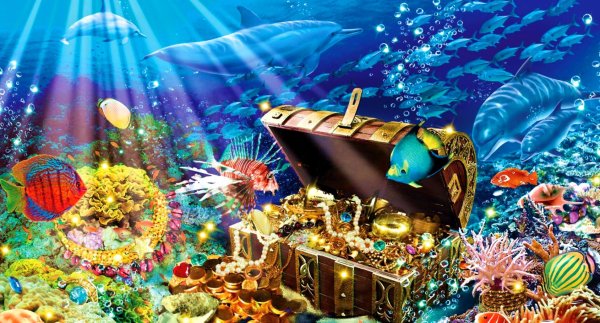 Сундук с сокровищами на морском дне