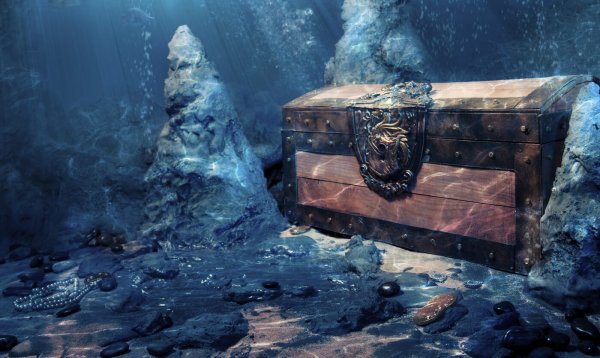 Затонувший корабль в пещере