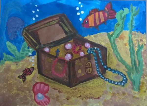 Сундук с золотом на острове