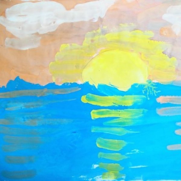 Рисование моря для дошкольников