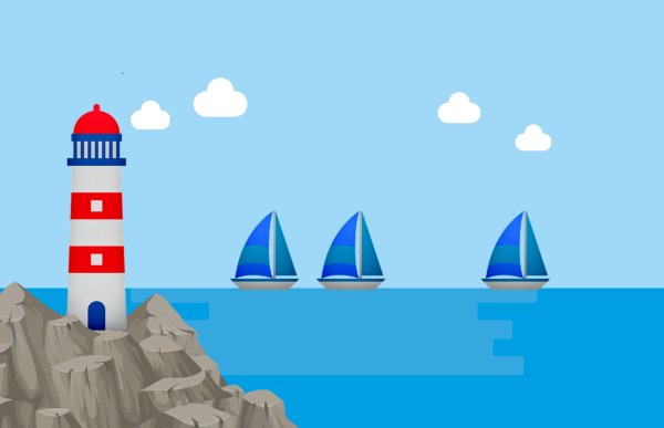 Морской фон с маяком